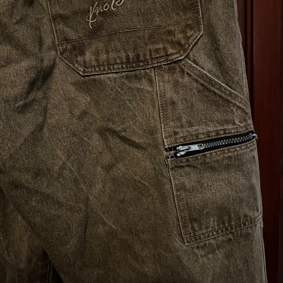 VTG Kno Betta Brown Denim Baggy Y2K 90s Loose Fit Carpenter Jeans Size 42x30 - Picture 5 of 11